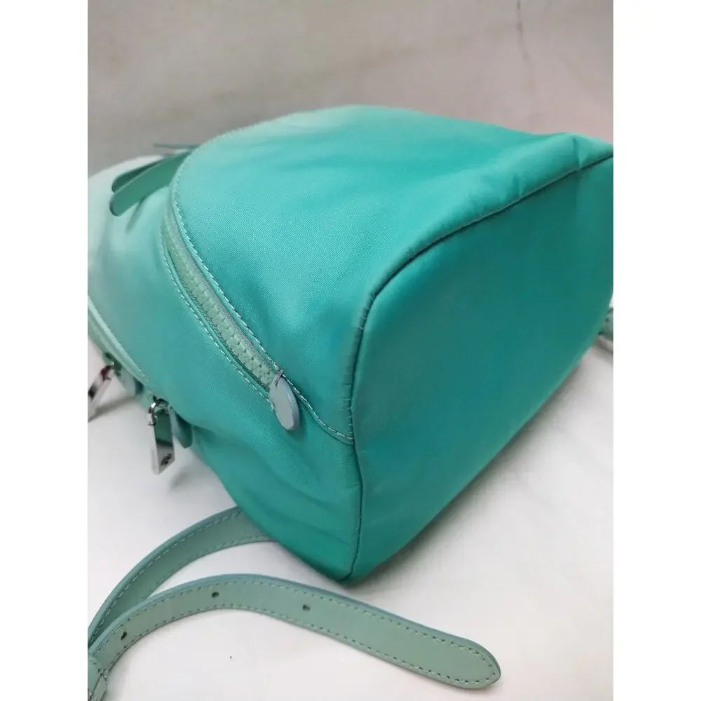 Kate Spade New York Blue White Nylon Zippers Top Handle Backpack